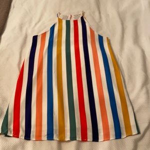 Stripped high neck dress